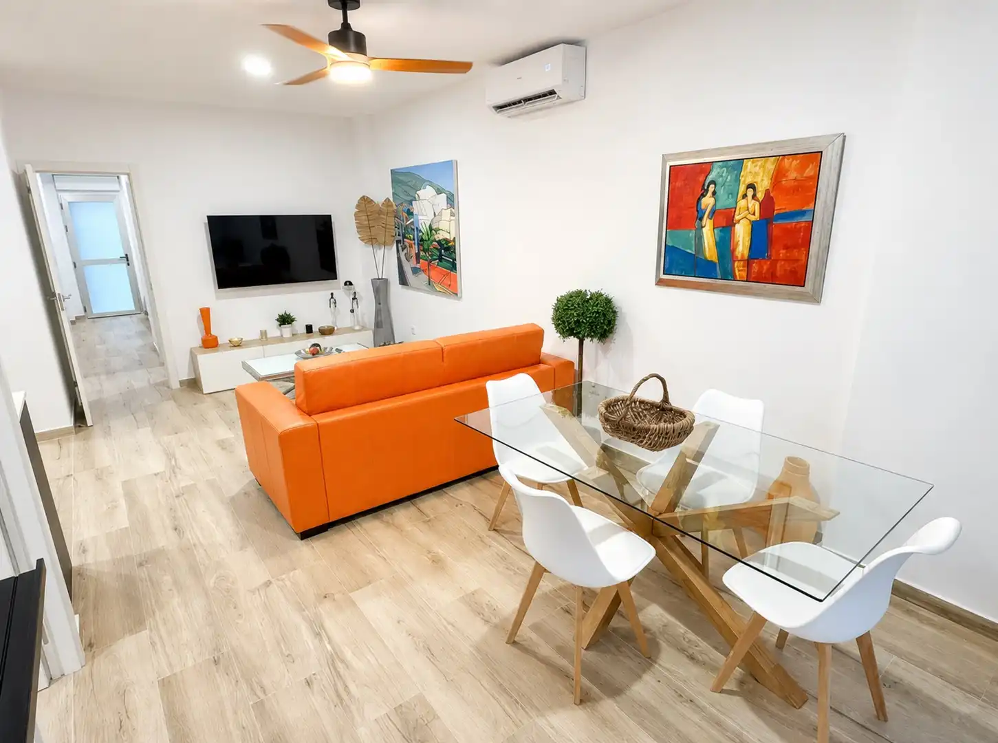 Living room of Apartments for sale in Calpe / Calp  with Air Conditioner and Private garden