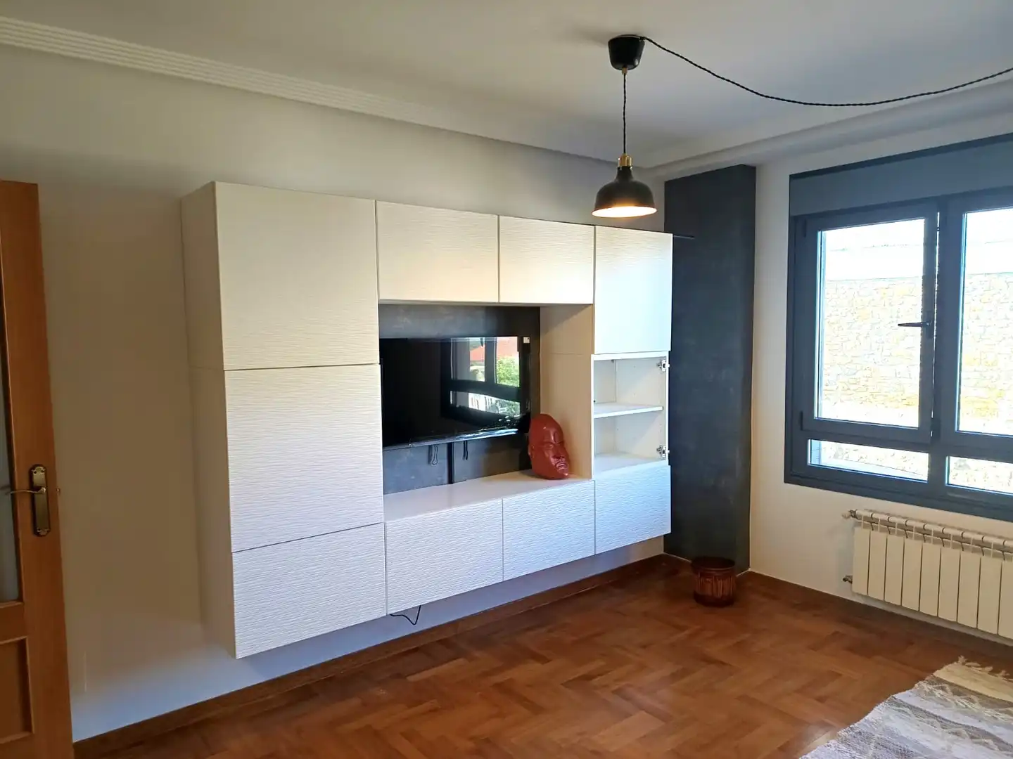 Living room of Flat for rent in Noreña  with Heating, Parquet flooring and Furnished
