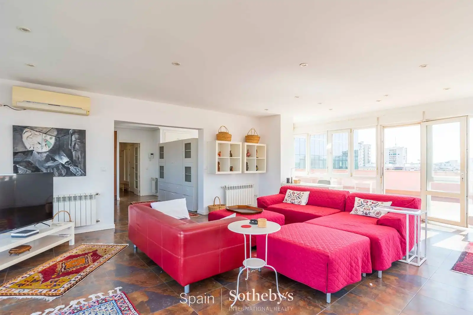 Sala de estar de Ático de alquiler en Madrid con Aire acondicionado, Calefacción y Terraza