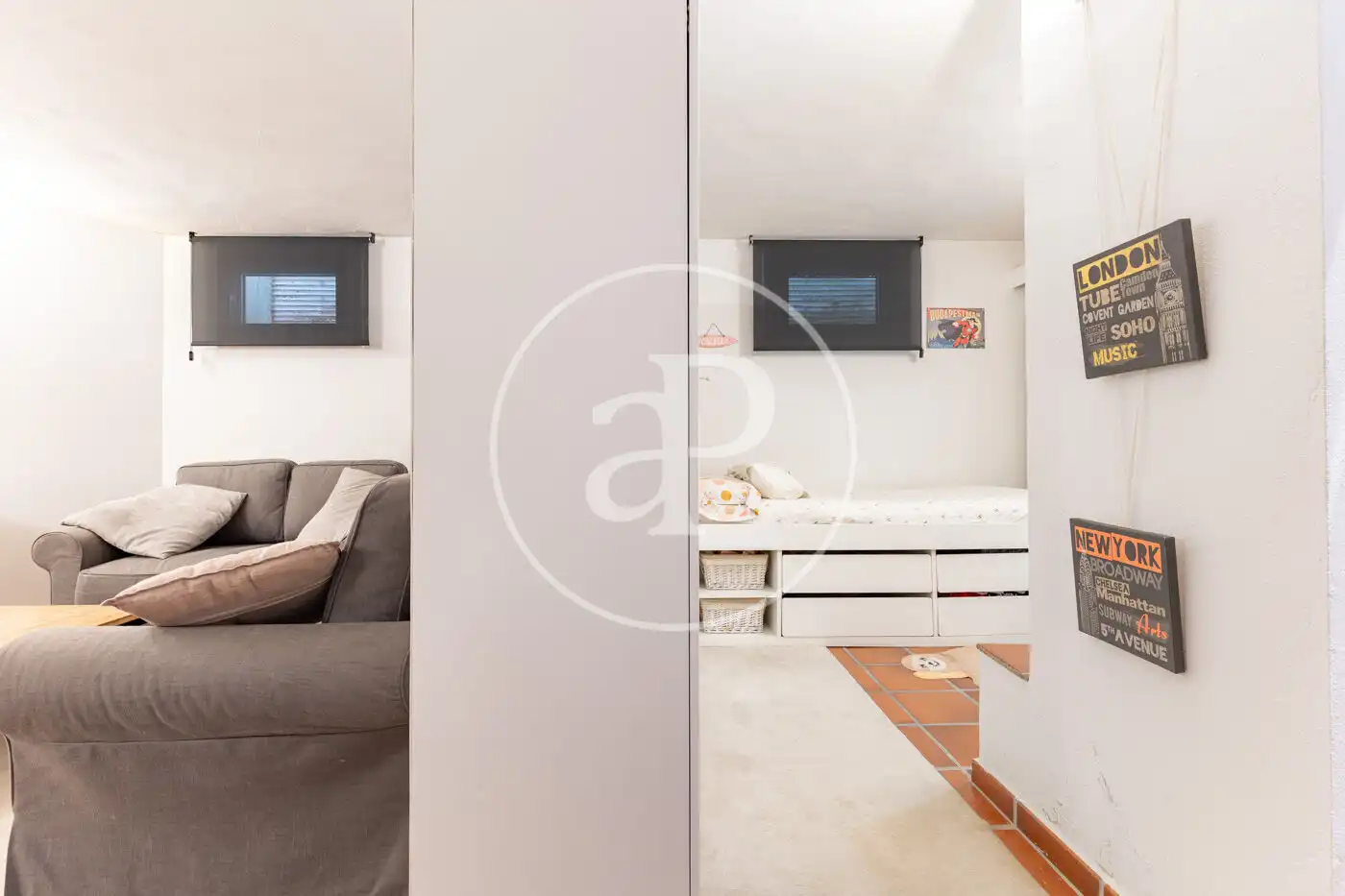 Sala d'estar de Pis en venda en Sant Cugat del Vallès amb Aire condicionat, Calefacció i Jardí privat