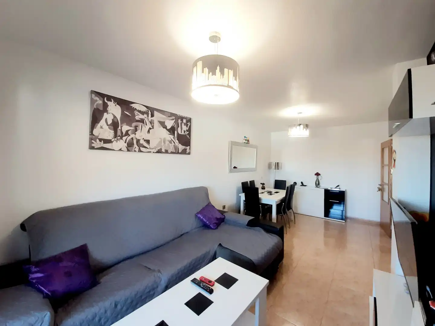 Wohnzimmer von Dachboden zum Verkauf in Archena mit Klimaanlage, Heizung und Terrasse