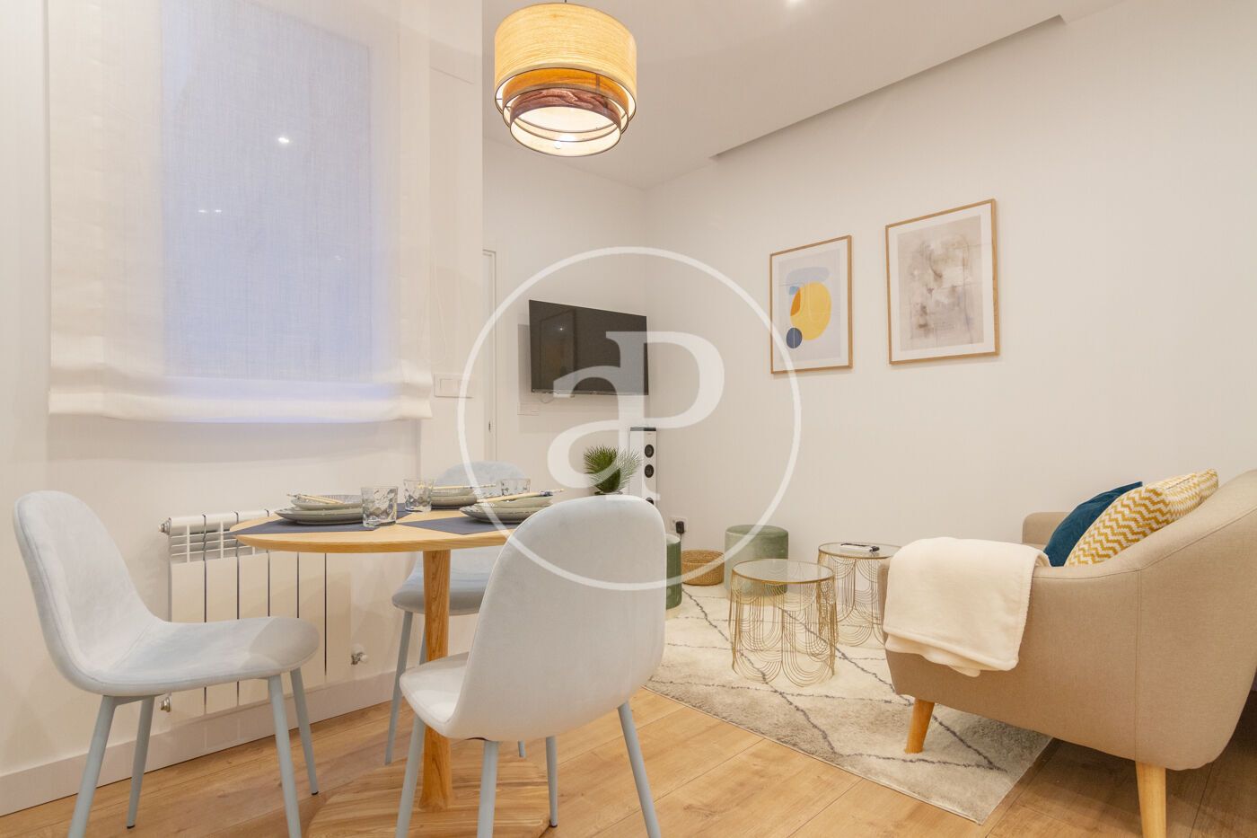 Sala d'estar de Pis de lloguer en  Madrid Capital amb Aire condicionat, Calefacció i Moblat