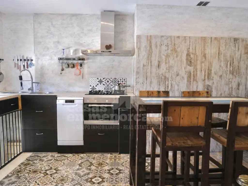Cuina de Casa o xalet en venda en Maó - Mahón amb Aire condicionat, Jardí privat i Terrassa