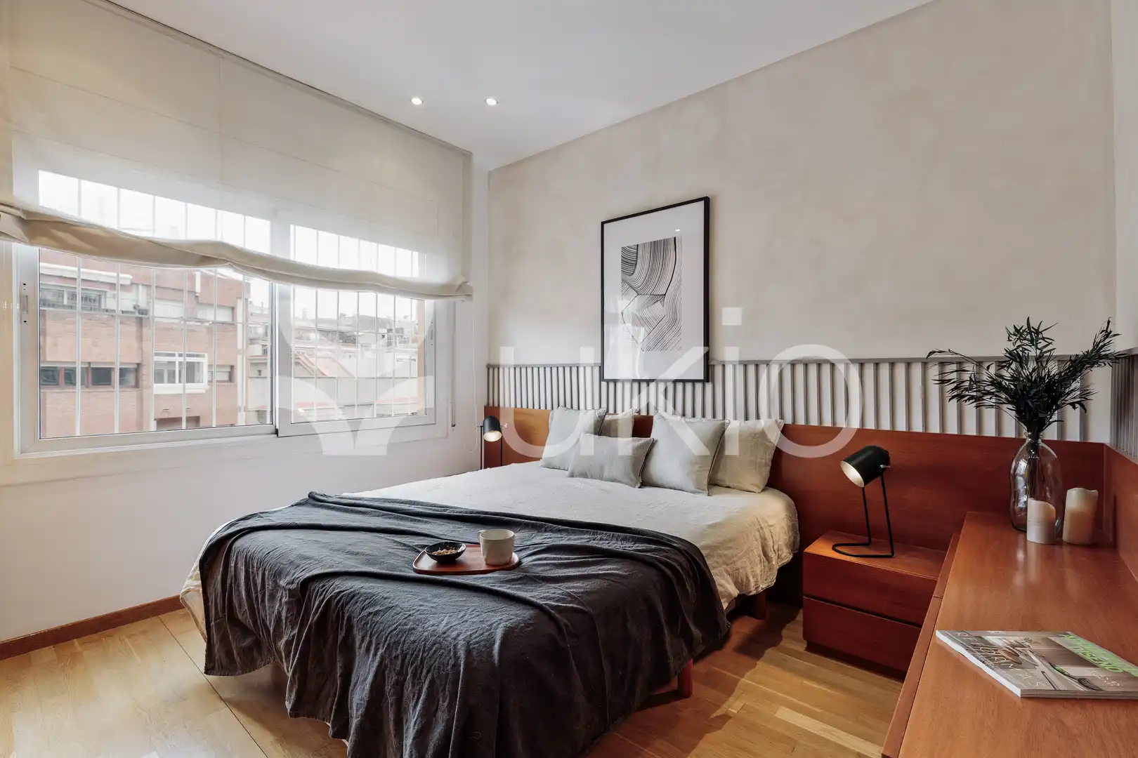 Dormitori de Apartament de lloguer en Barcelona amb Aire condicionat, Calefacció i Terrassa