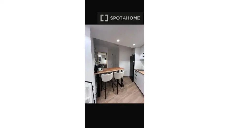 Cuina de Apartament per a compartir en Granada amb Aire condicionat, Terrassa i Moblat