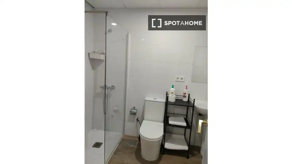 Bathroom of Study for share in Madrid  with Air Conditioner, Heating and Terrace