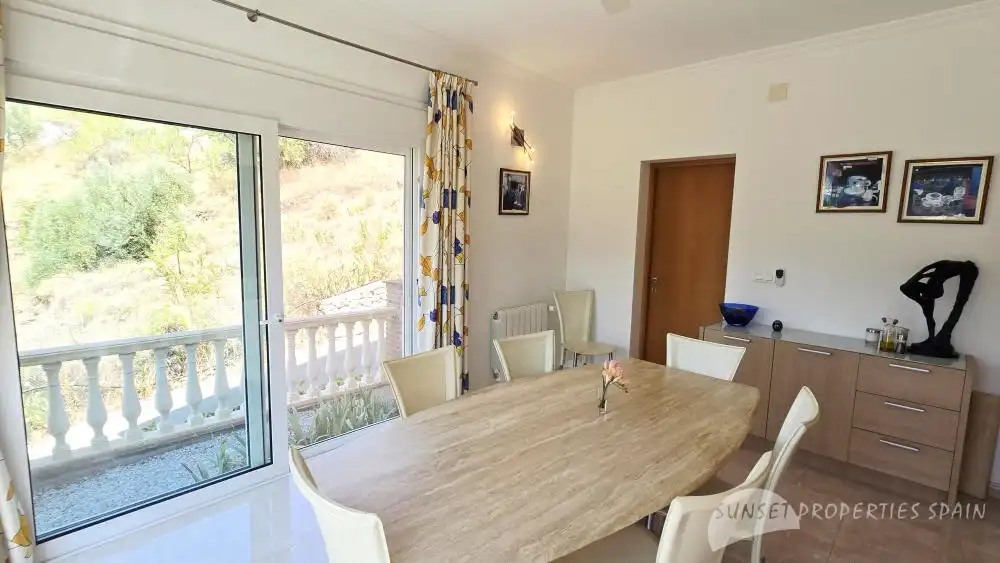 Dining room of Houses for sale in Cómpeta  with Air Conditioner, Private garden and Swimming Pool