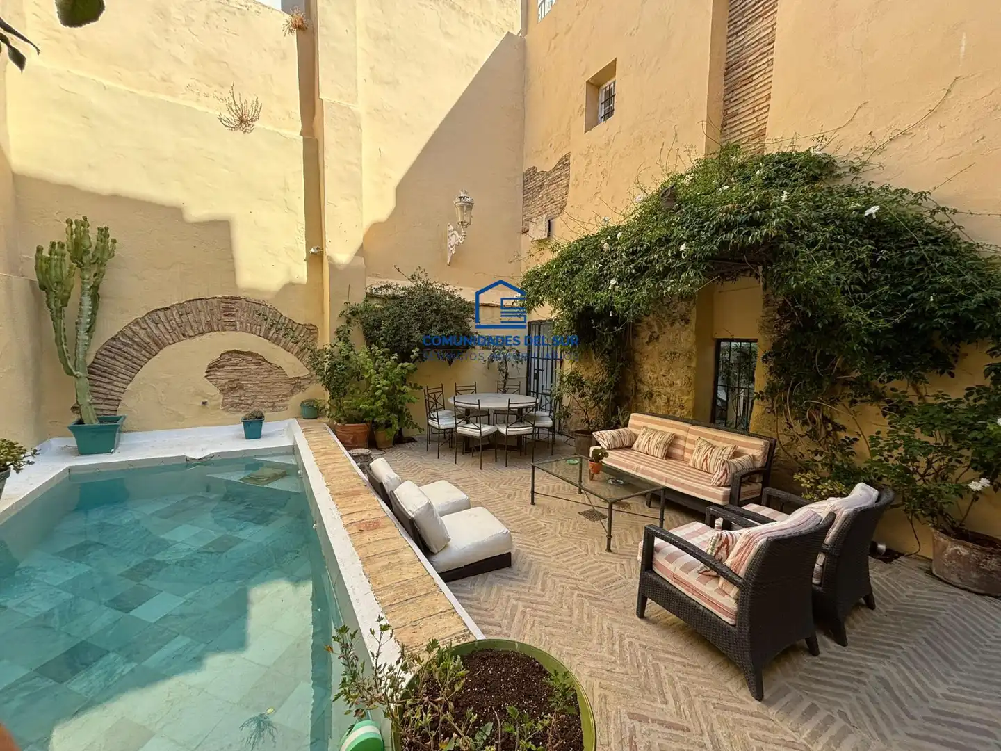 Terrassa de Casa o xalet de lloguer en El Puerto de Santa María amb Aire condicionat, Terrassa i Piscina