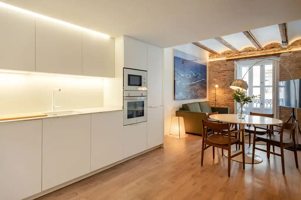 Kitchen of Flat for rent in Valencia  with Air Conditioner, Heating and Furnished