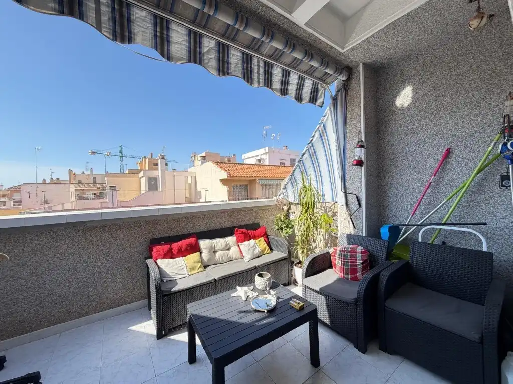 Balcony of Attic for sale in Torrevieja  with Air Conditioner and Furnished