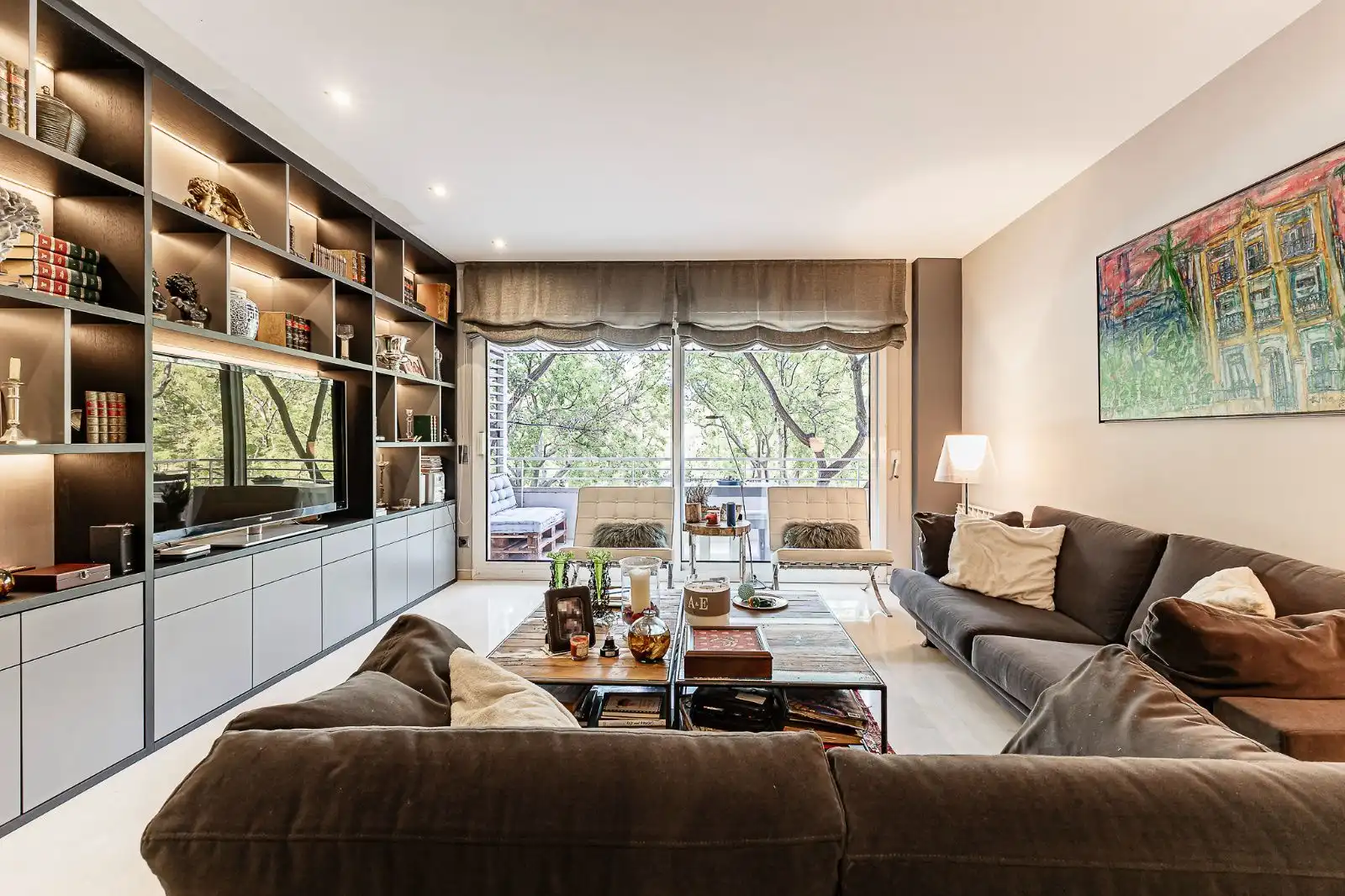 Sala de estar de Piso de alquiler en  Barcelona Capital con Aire acondicionado, Calefacción y Terraza
