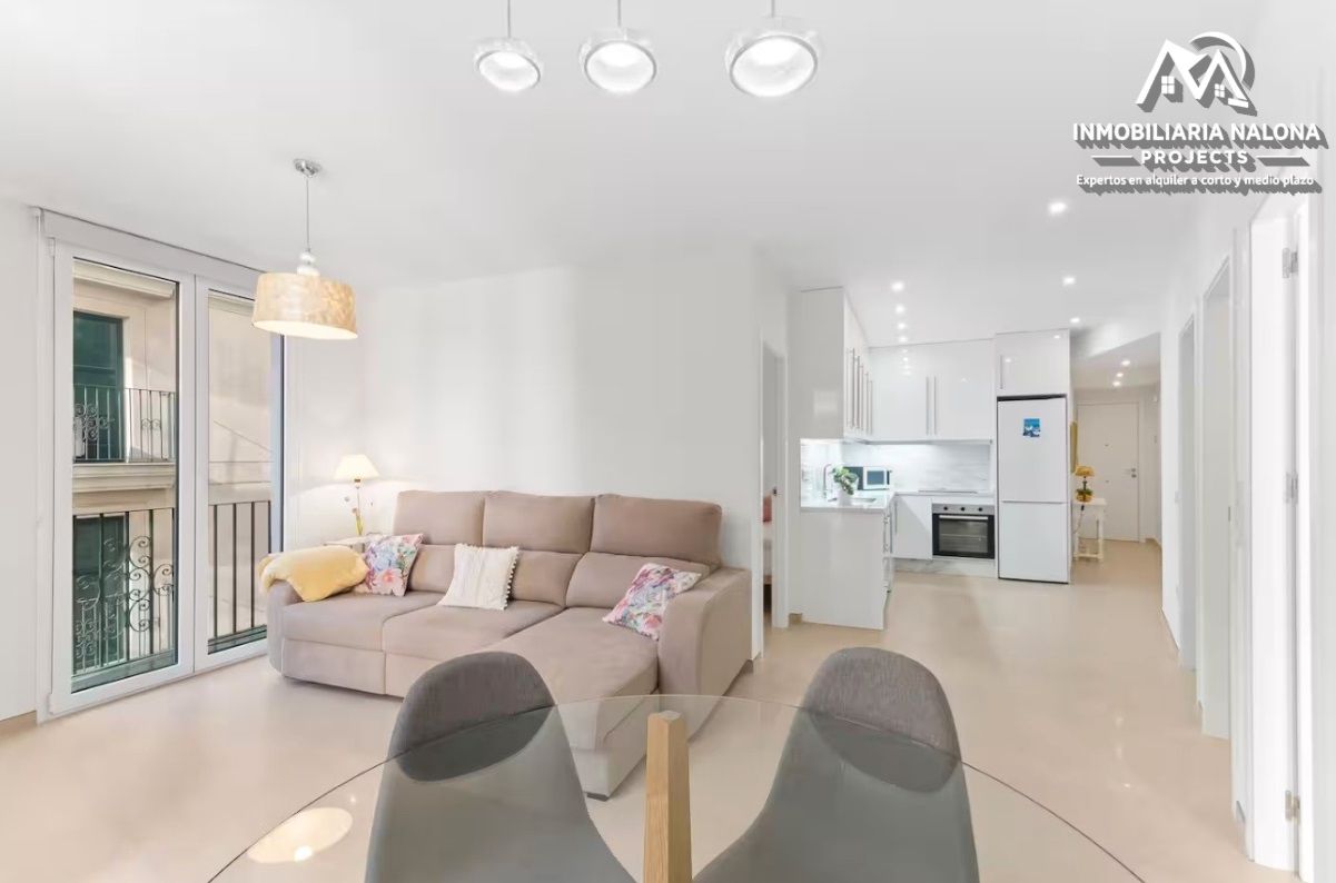 Sala de estar de Apartamento de alquiler en Alicante / Alacant con Aire acondicionado, Calefacción y Parquet