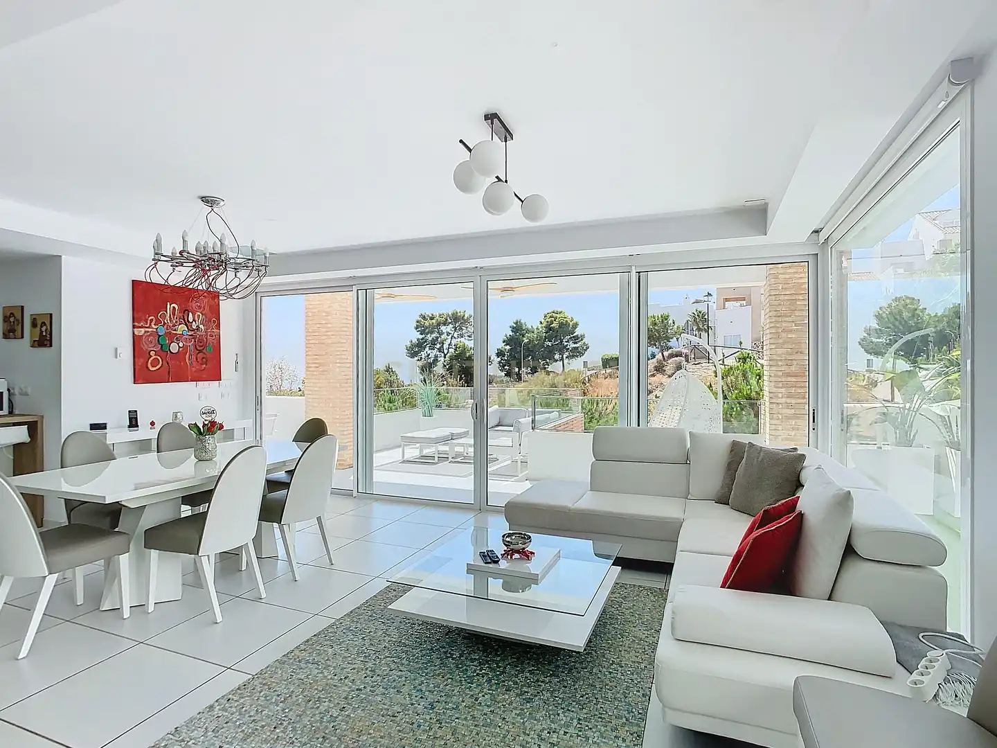 Wohnzimmer von Haus oder Chalet zum Verkauf in Benalmádena mit Klimaanlage, Balkon und Alarm