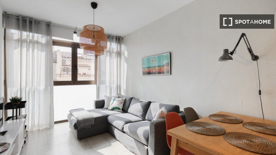 Sala d'estar de Pis de lloguer en  Barcelona Capital amb Aire condicionat, Calefacció i Moblat