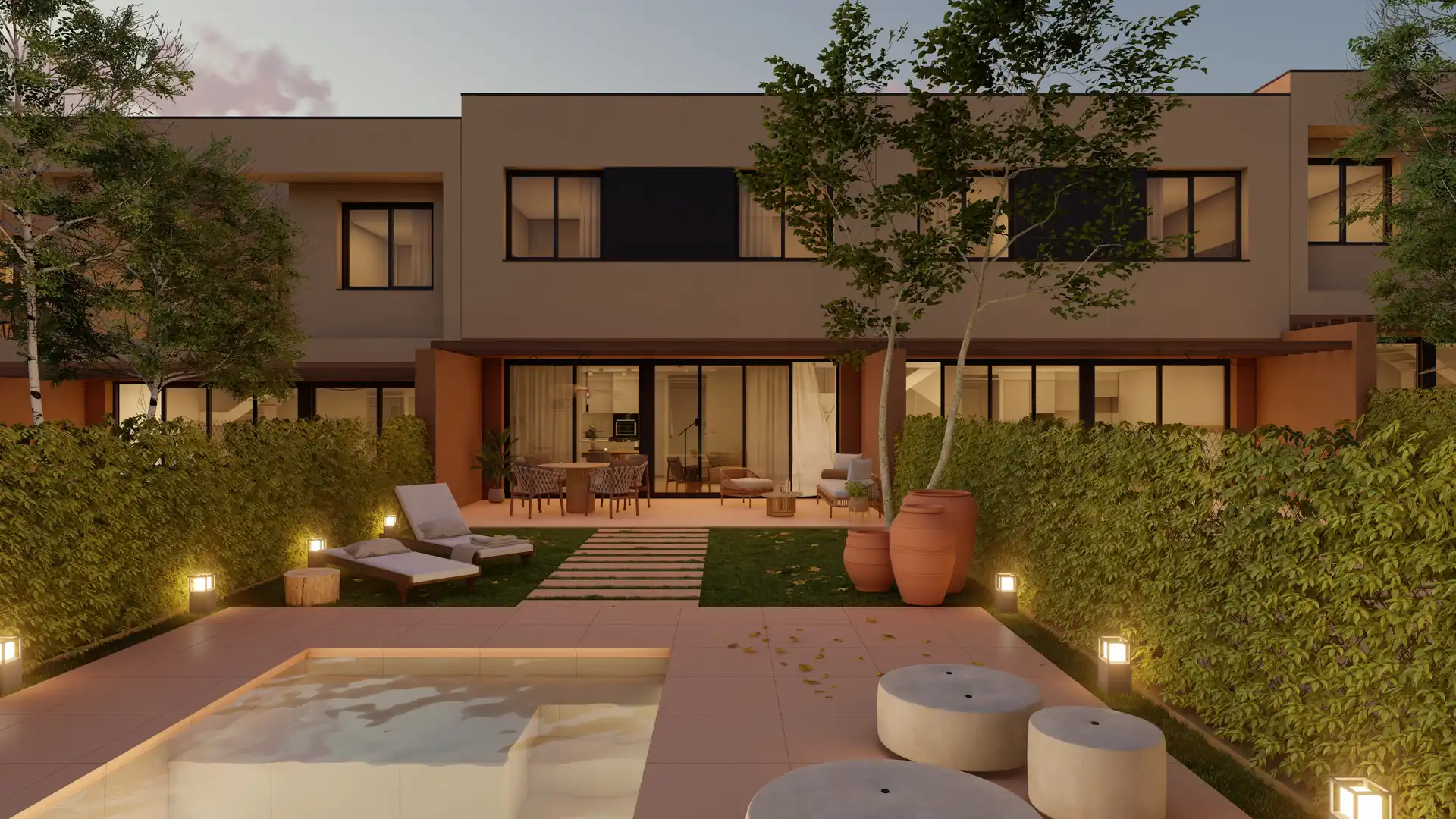 Terrasse von Wohnung zum Verkauf in El Vendrell mit Klimaanlage, Privatgarten und Schwimmbad