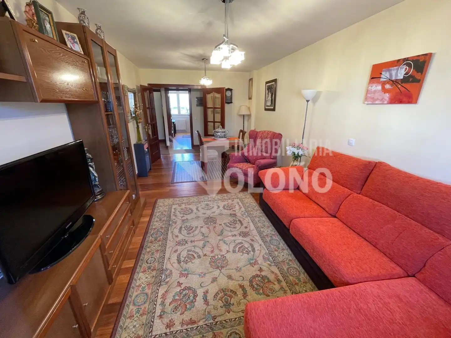 Sala de estar de Dúplex en venta en Castañares de Rioja con Calefacción, Parquet y Terraza