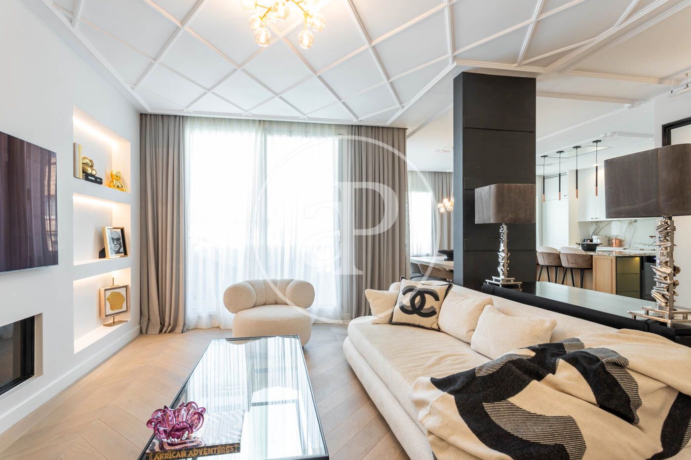 Sala de estar de Piso de alquiler en  Barcelona Capital con Aire acondicionado, Calefacción y Terraza