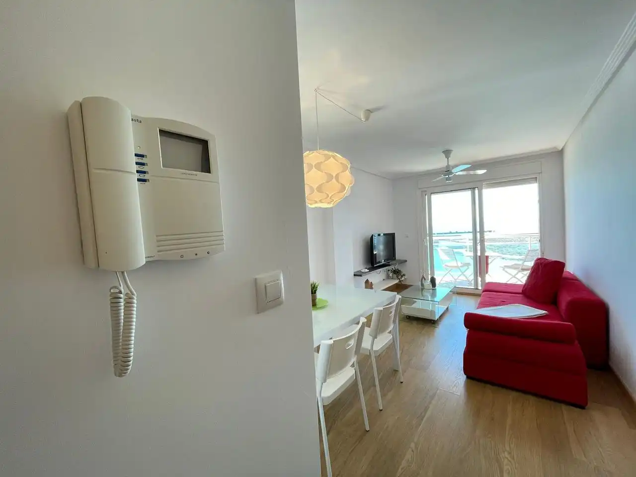 Wohnzimmer von Wohnungen zum Verkauf in La Manga del Mar Menor mit Heizung, Parkett und Terrasse