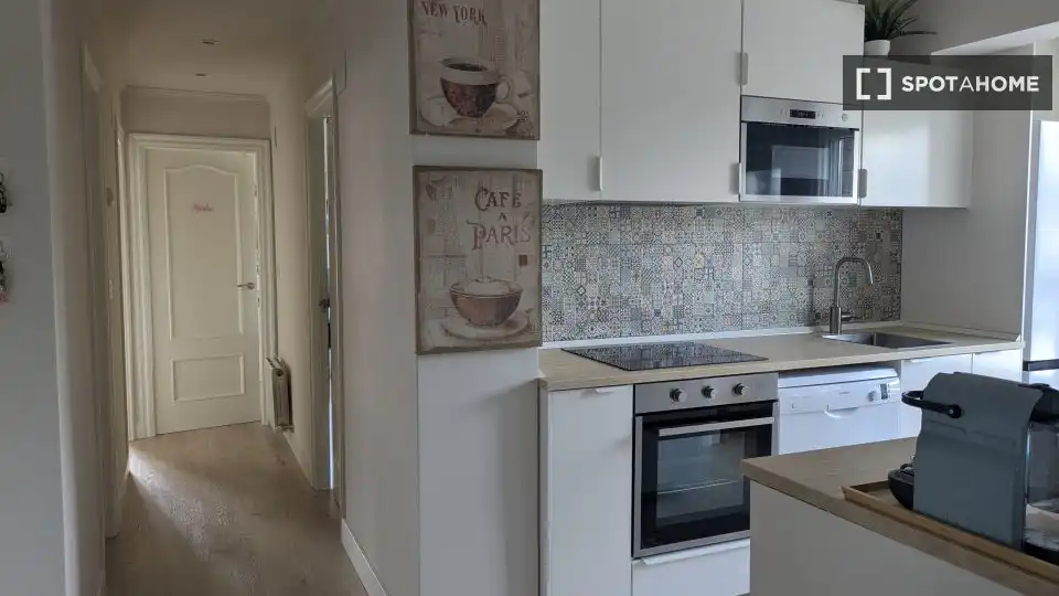Cocina de Apartamento para compartir en Leioa con Aire acondicionado, Terraza y Amueblado