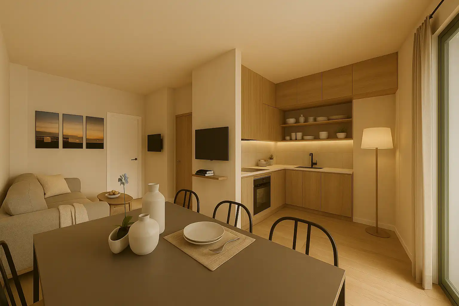 Wohnzimmer von Wohnung zum Verkauf in Chipiona mit Heizung