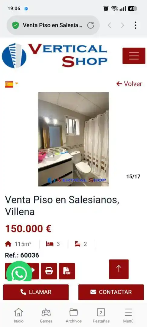 Bany de Pis en venda en Villena amb Balcó