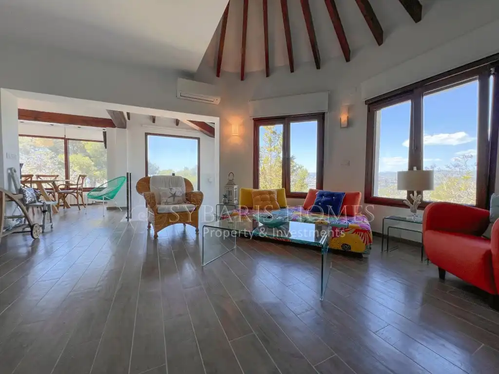 Sala de estar de Casa o chalet en venta en Benitachell / El Poble Nou de Benitatxell con Aire acondicionado y Piscina