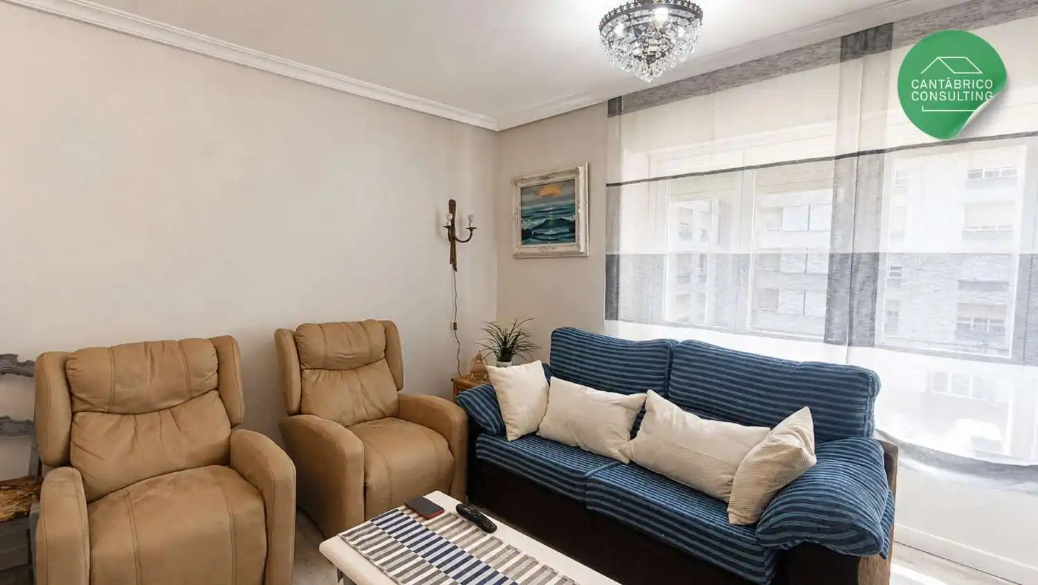 Living room of Flat for sale in Navia  with Heating, Terrace and Furnished