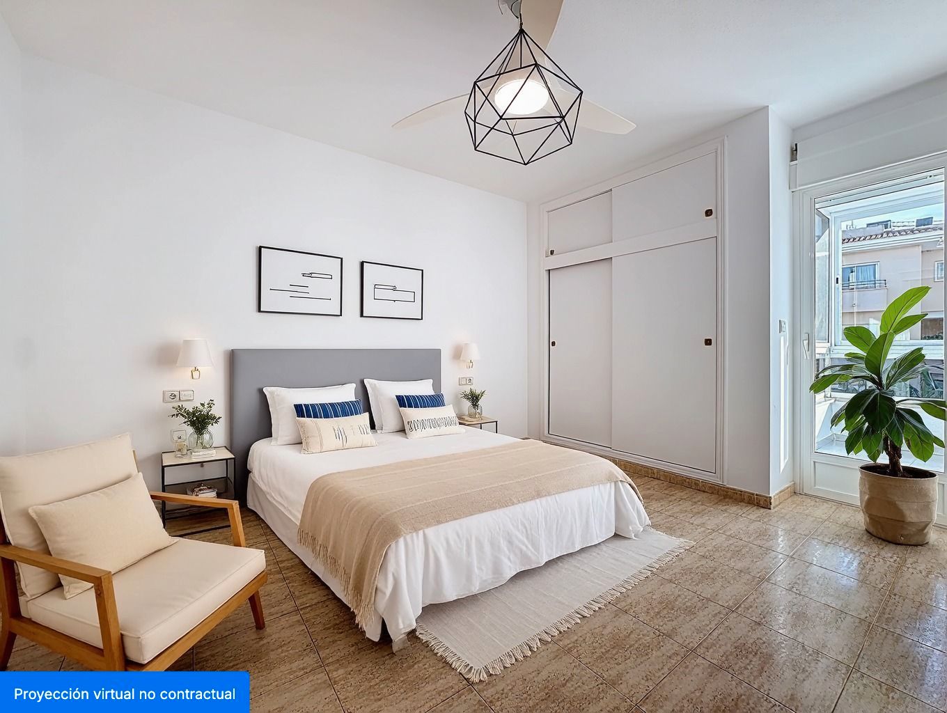 Bedroom of Flat for sale in L'Alfàs del Pi  with Air Conditioner, Private garden and Terrace