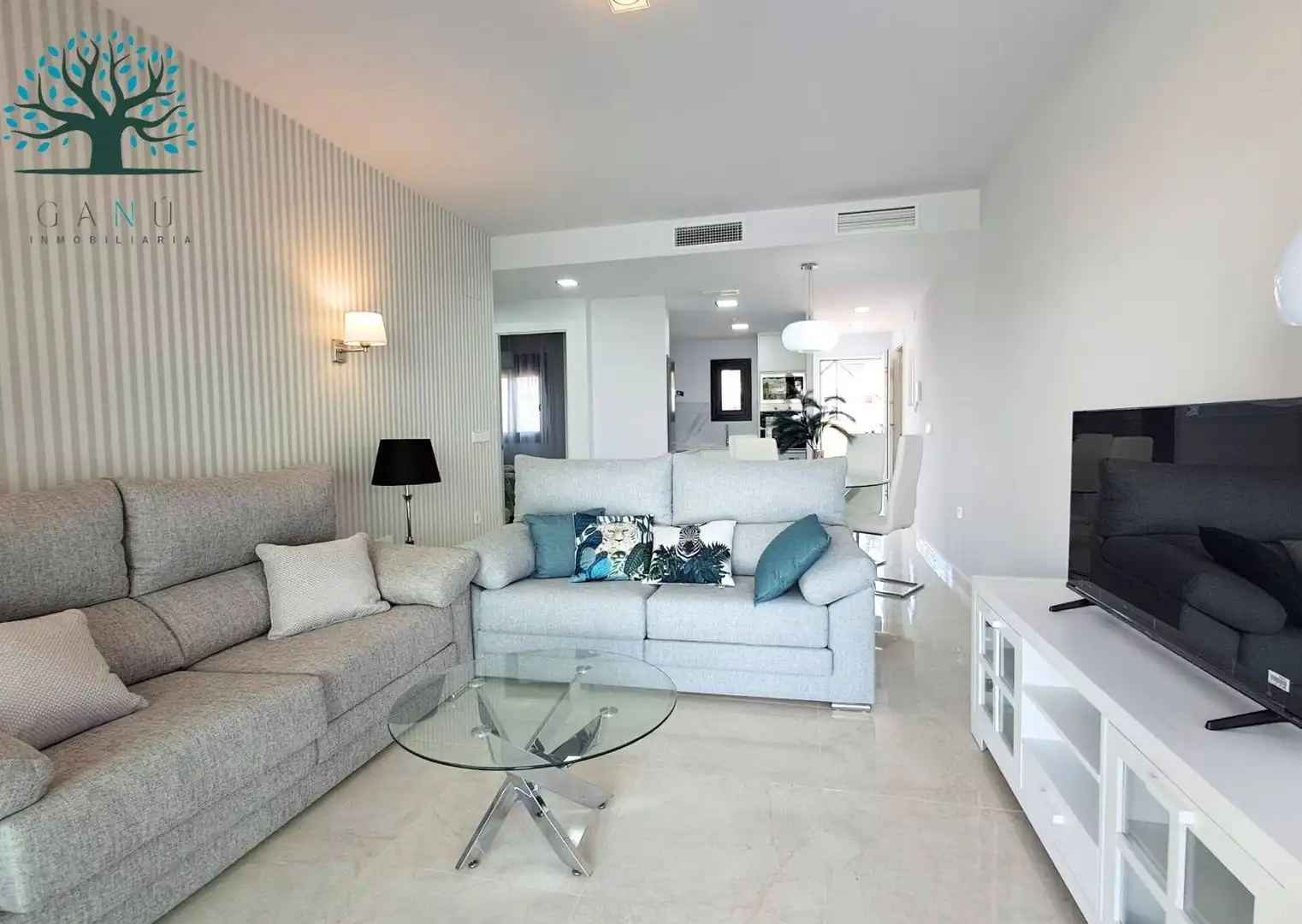 Sala d'estar de Apartament en venda en Mazarrón amb Calefacció, Jardí privat i Terrassa