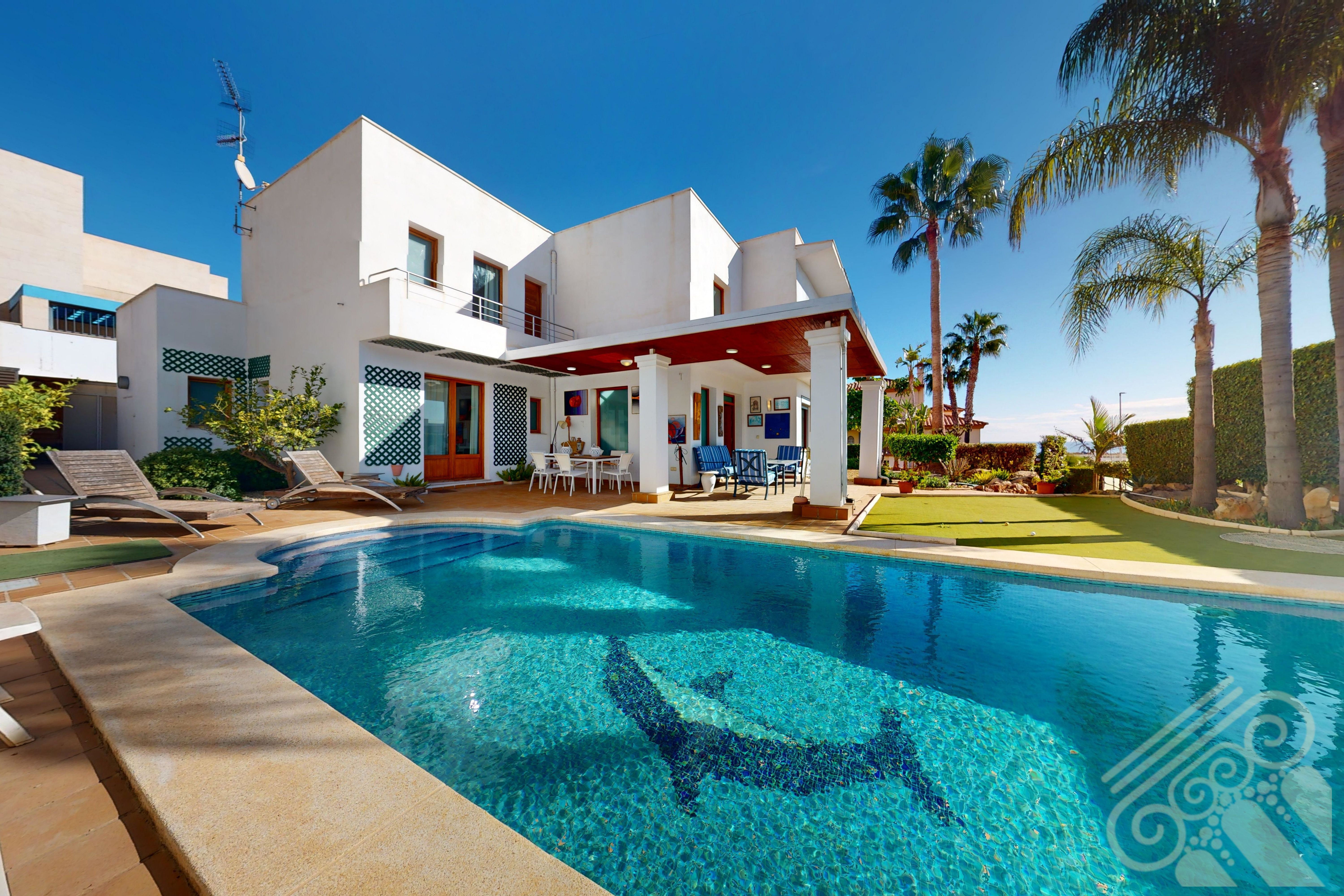 Exterior view of House or chalet for sale in Mojácar  with Air Conditioner, Private garden and Parquet flooring