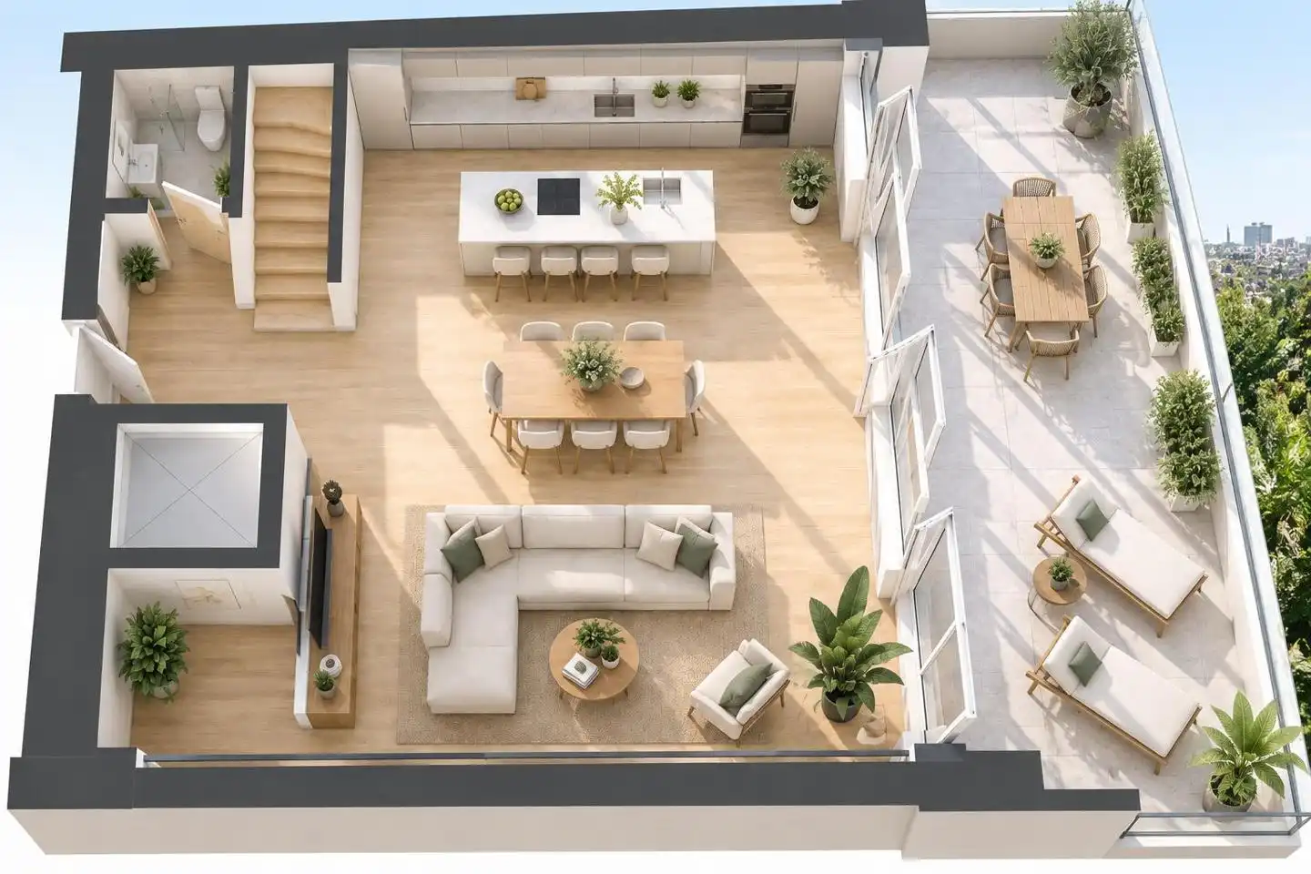 Terraza de Dúplex en venta en Cuatro Caminos - Plaza de la Cubela