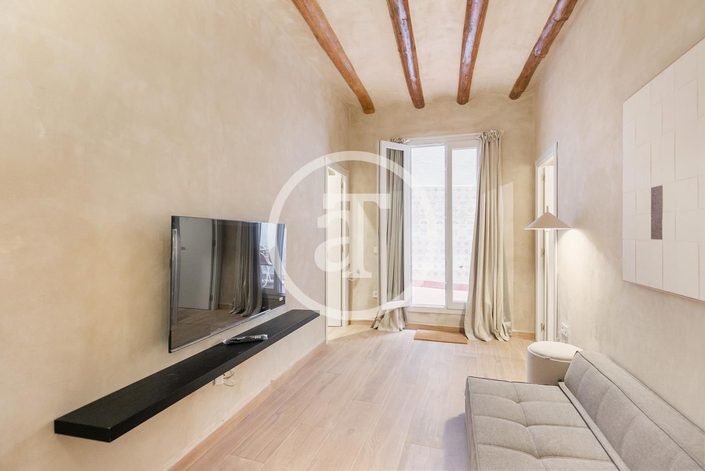 Living room of Flat to rent in  Barcelona Capital  with Air Conditioner, Heating and Furnished