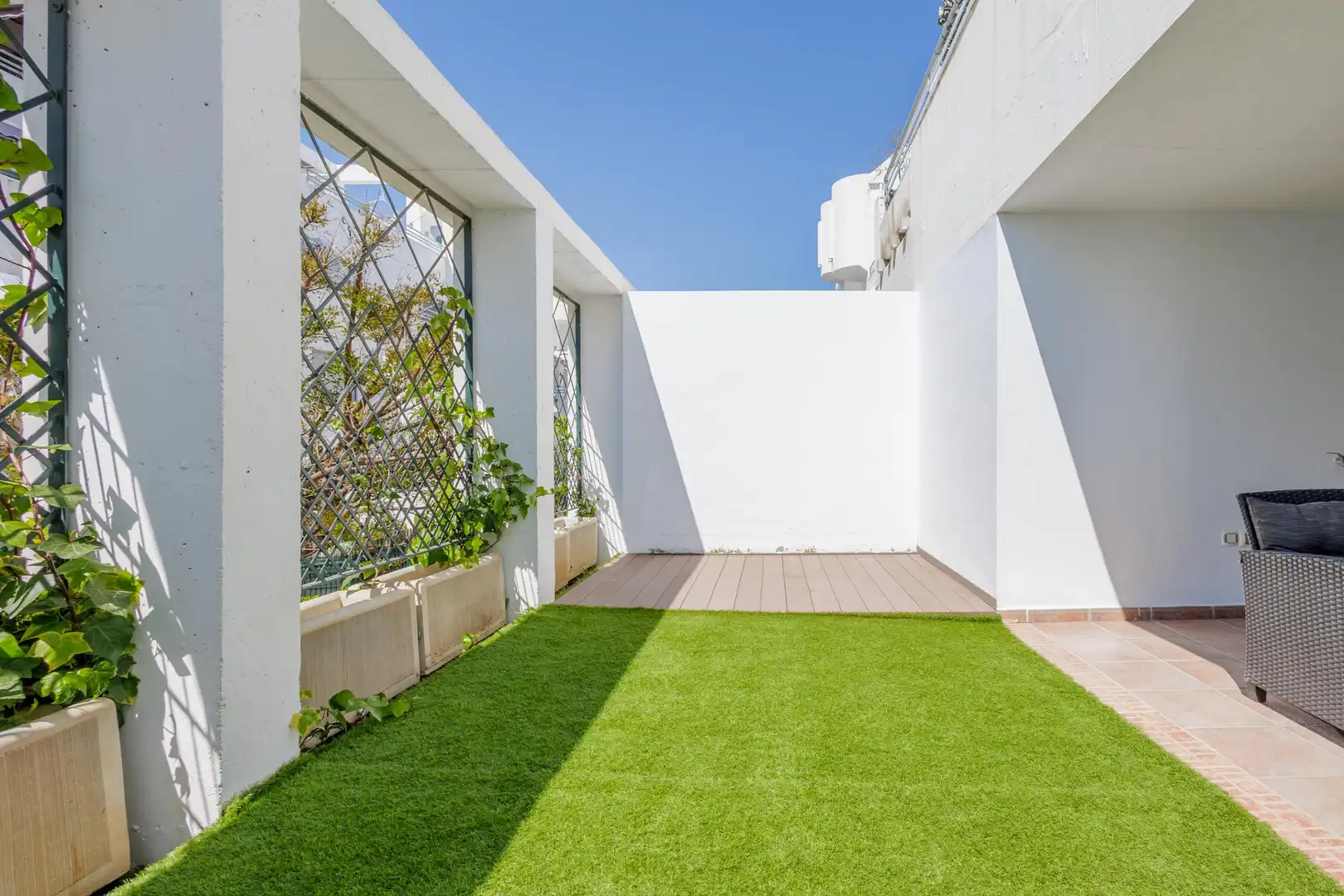 Terraza de Apartamento en venta en Mijas con Aire acondicionado, Calefacción y Jardín privado