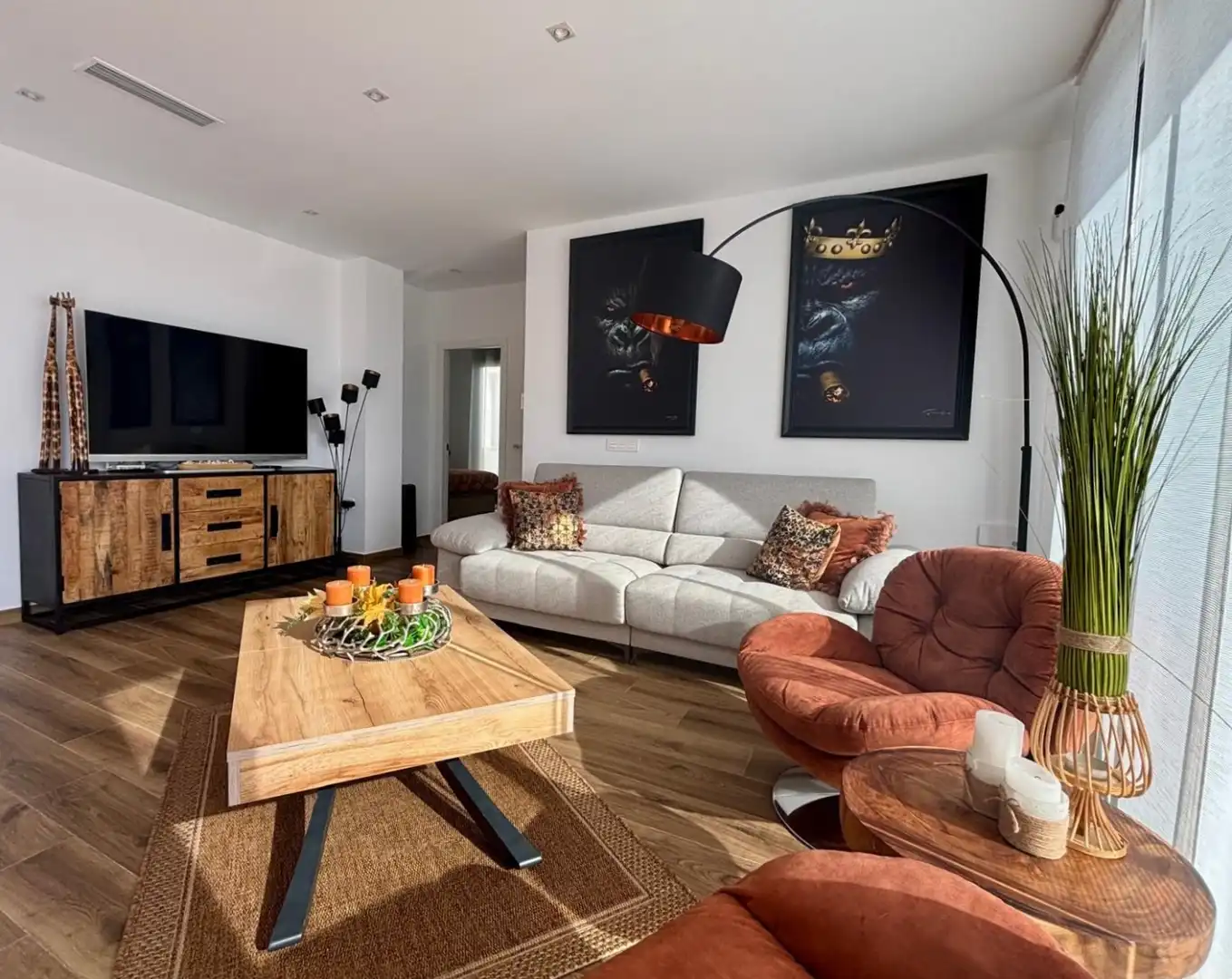 Sala d'estar de Casa o xalet en venda en Polop amb Aire condicionat, Jardí privat i Terrassa