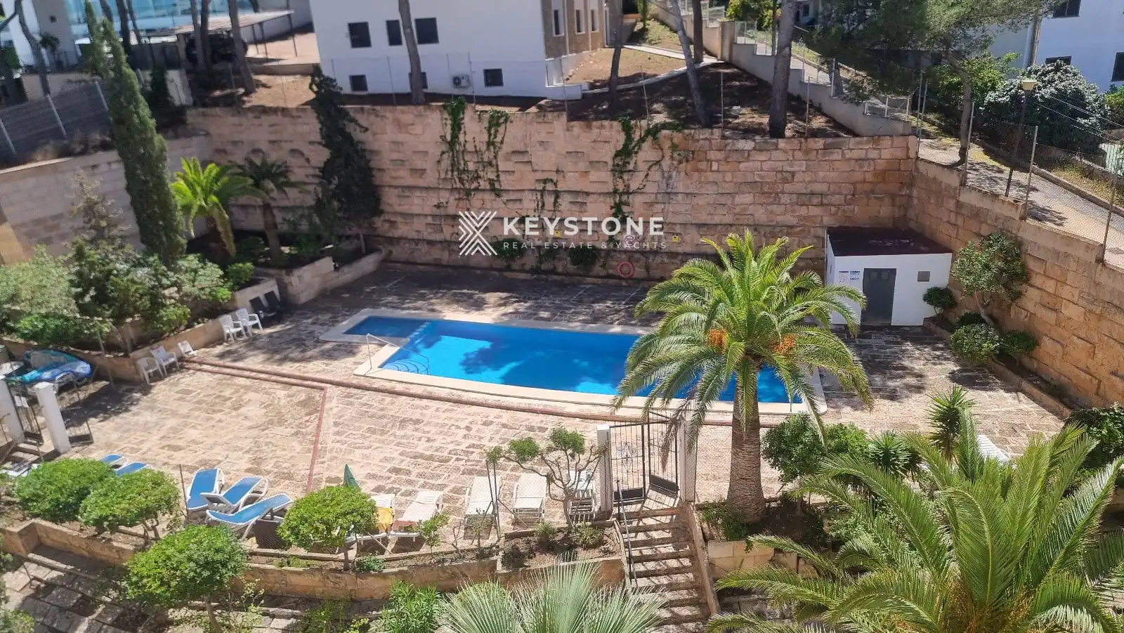 Schwimmbecken von Wohnung zur Miete in Calvià mit Terrasse, Schwimmbad und Gemeinschaftspool