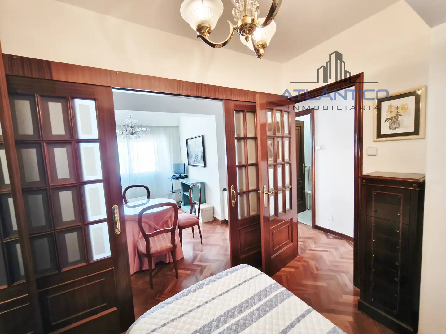 Bedroom of Flat for rent in A Coruña Capital   with Heating, Parquet flooring and Furnished