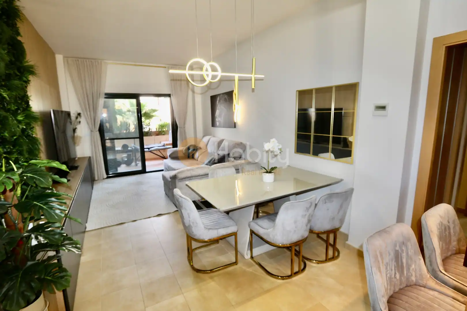 Wohnzimmer von Erdgeschoss zum Verkauf in Fuente Álamo de Murcia mit Klimaanlage, Heizung und Terrasse