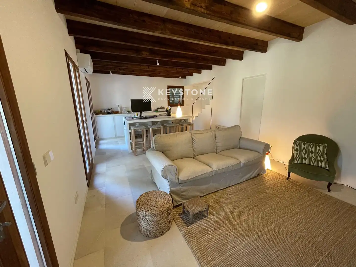 Sala de estar de Casa o chalet de alquiler en Estellencs con Aire acondicionado, Terraza y Amueblado