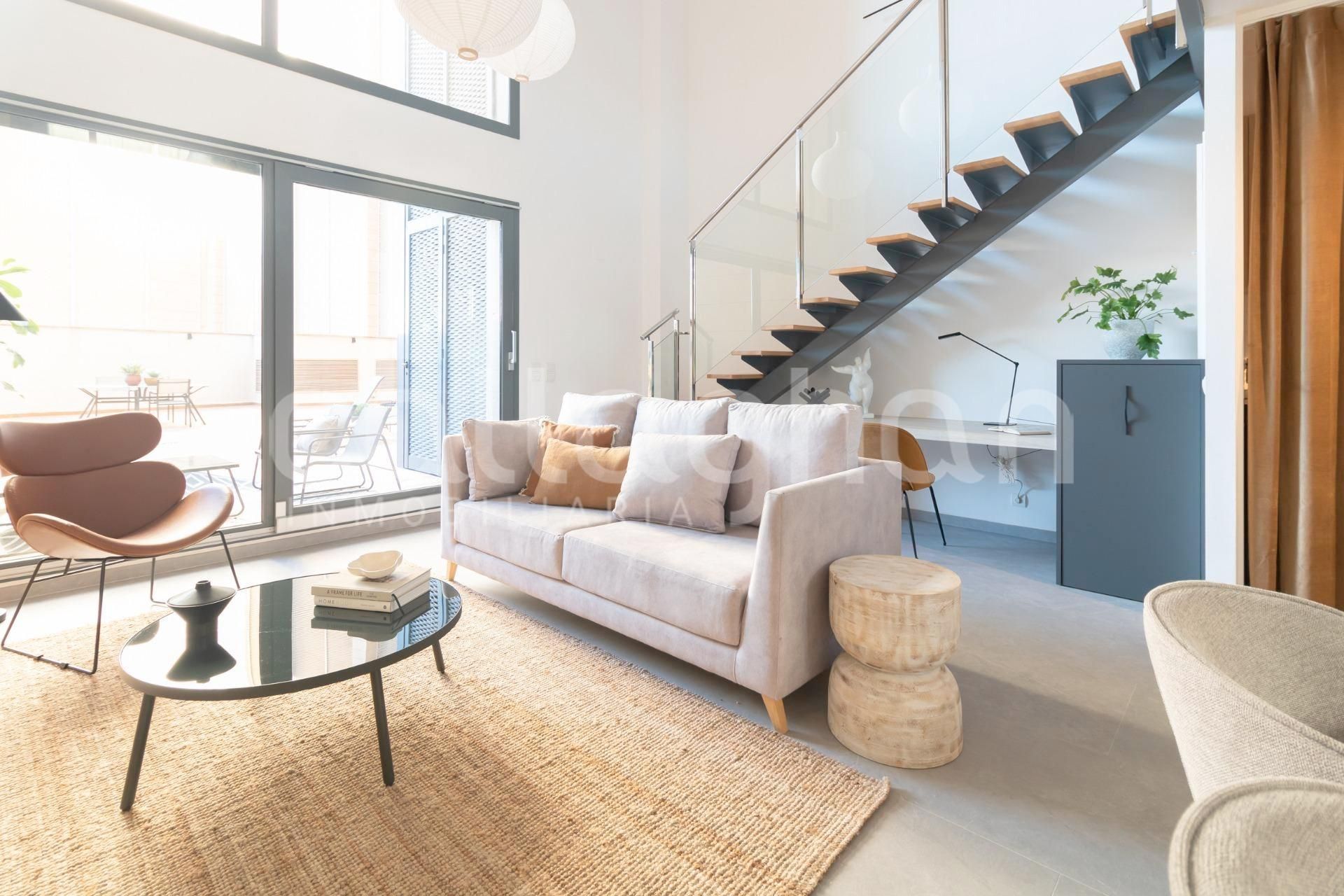 Sala d'estar de Loft en venda en Burjassot amb Aire condicionat, Calefacció i Jardí privat