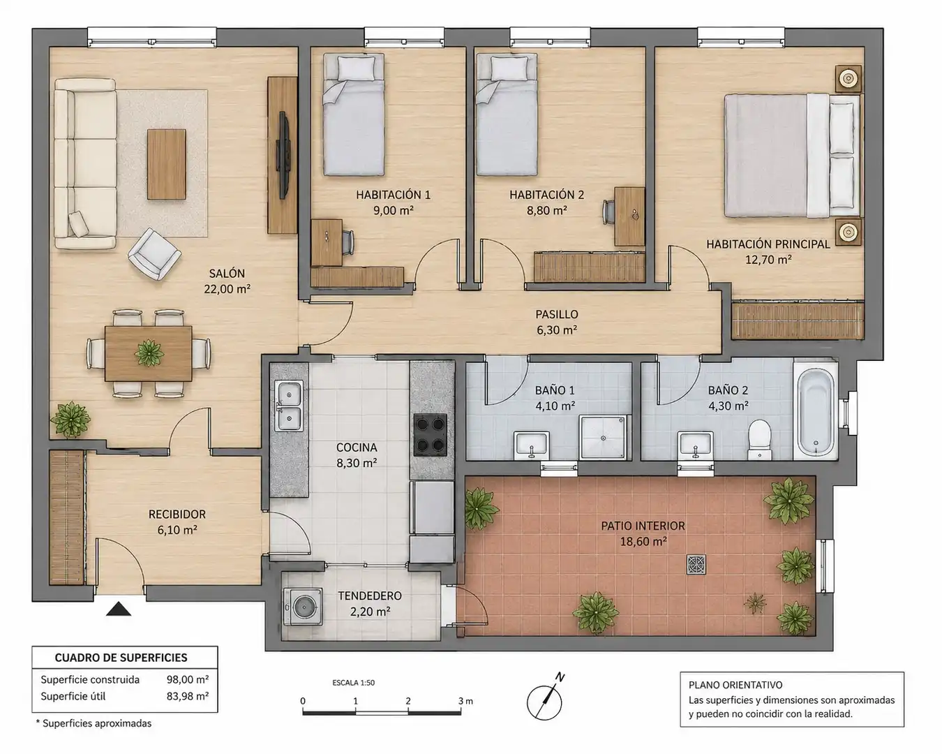 Flat for sale in Madrid  with Air Conditioner, Heating and Parquet flooring