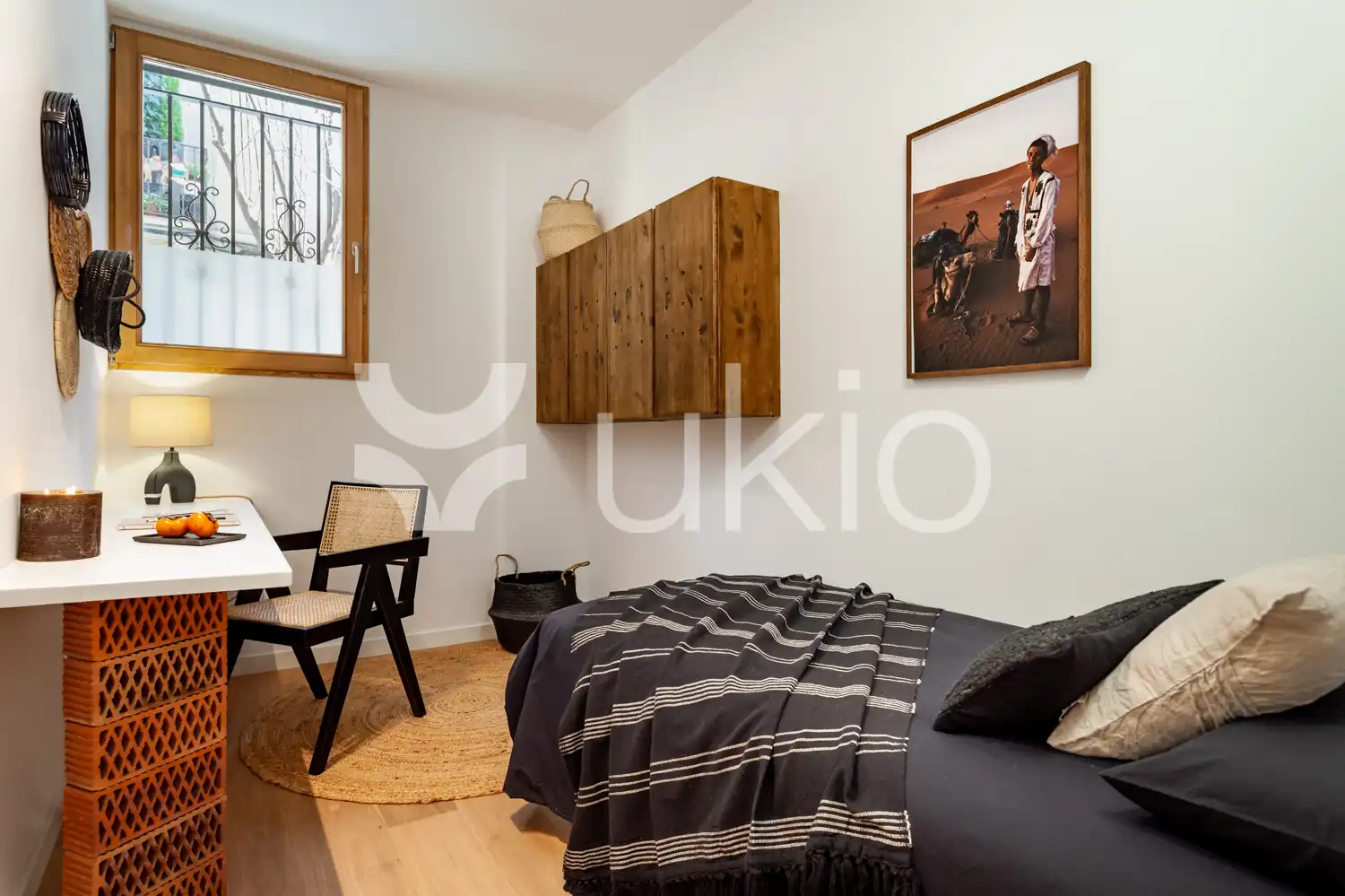Dormitori de Apartament de lloguer en Barcelona amb Aire condicionat, Calefacció i Terrassa