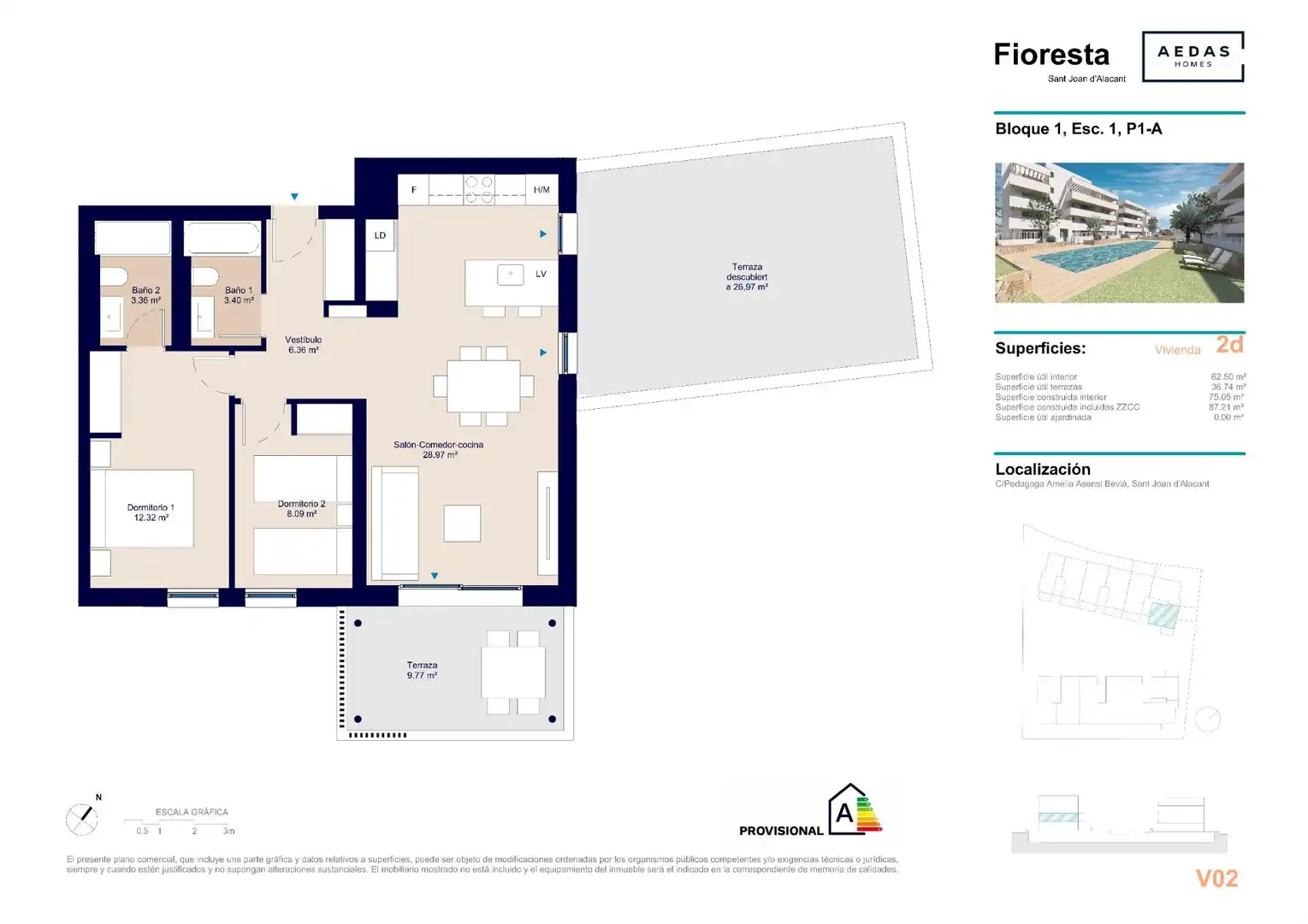 Apartament amb terrassa en venda a PEDAG.AMELIA ASENSI BEVIA 1, imagen 22