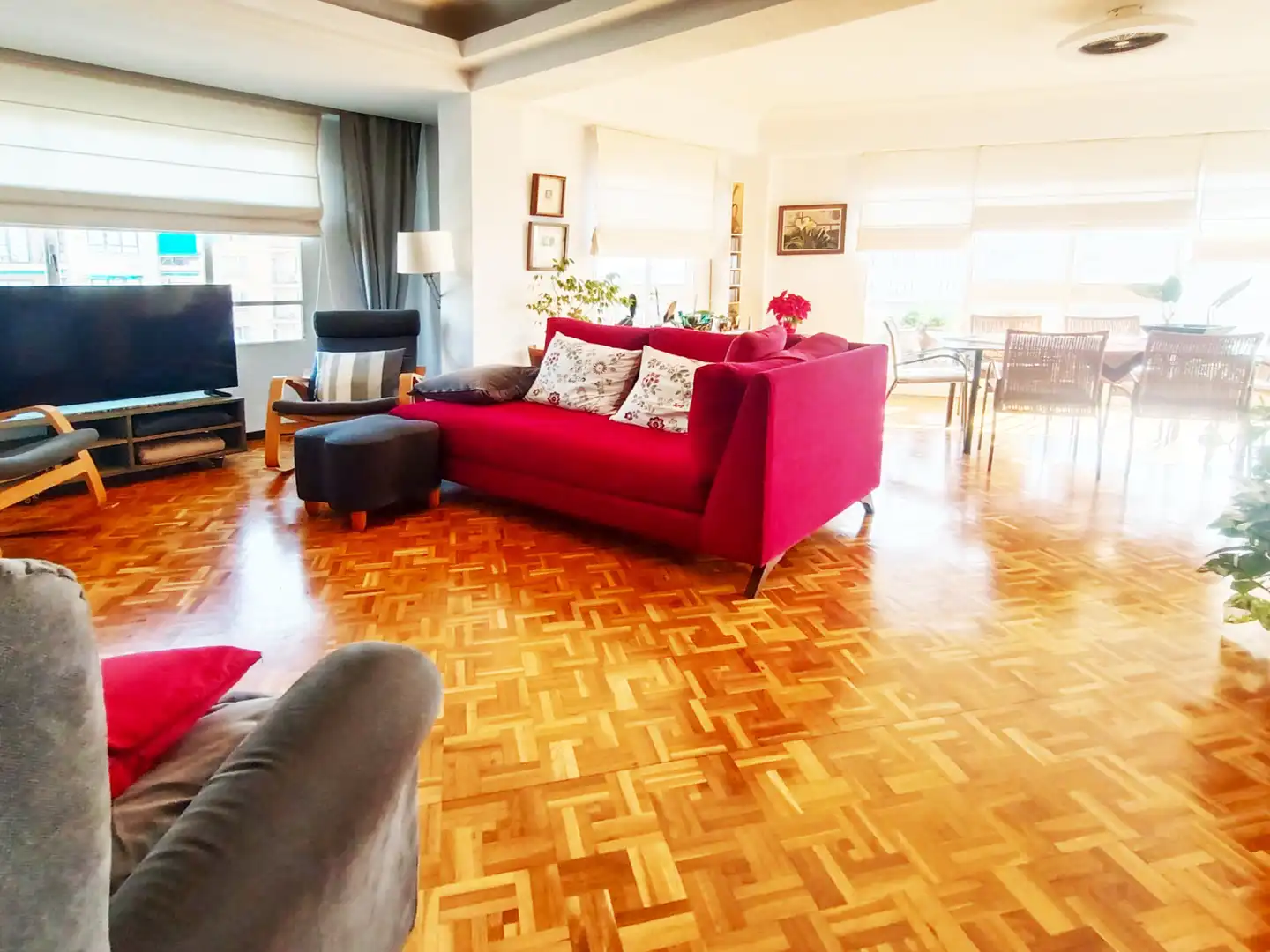 Wohnzimmer von Wohnung zum Verkauf in  Palma de Mallorca mit Klimaanlage, Parkett und Abstellraum