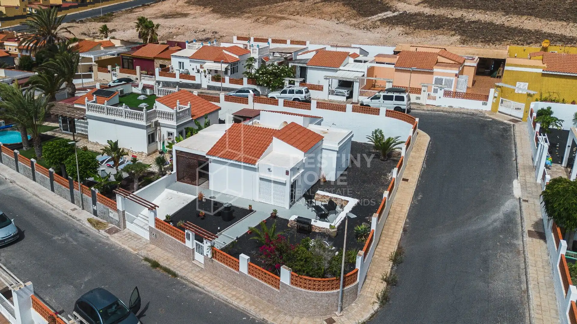 Vista exterior de Casa o xalet en venda en La Oliva amb Jardí privat, Terrassa i Traster