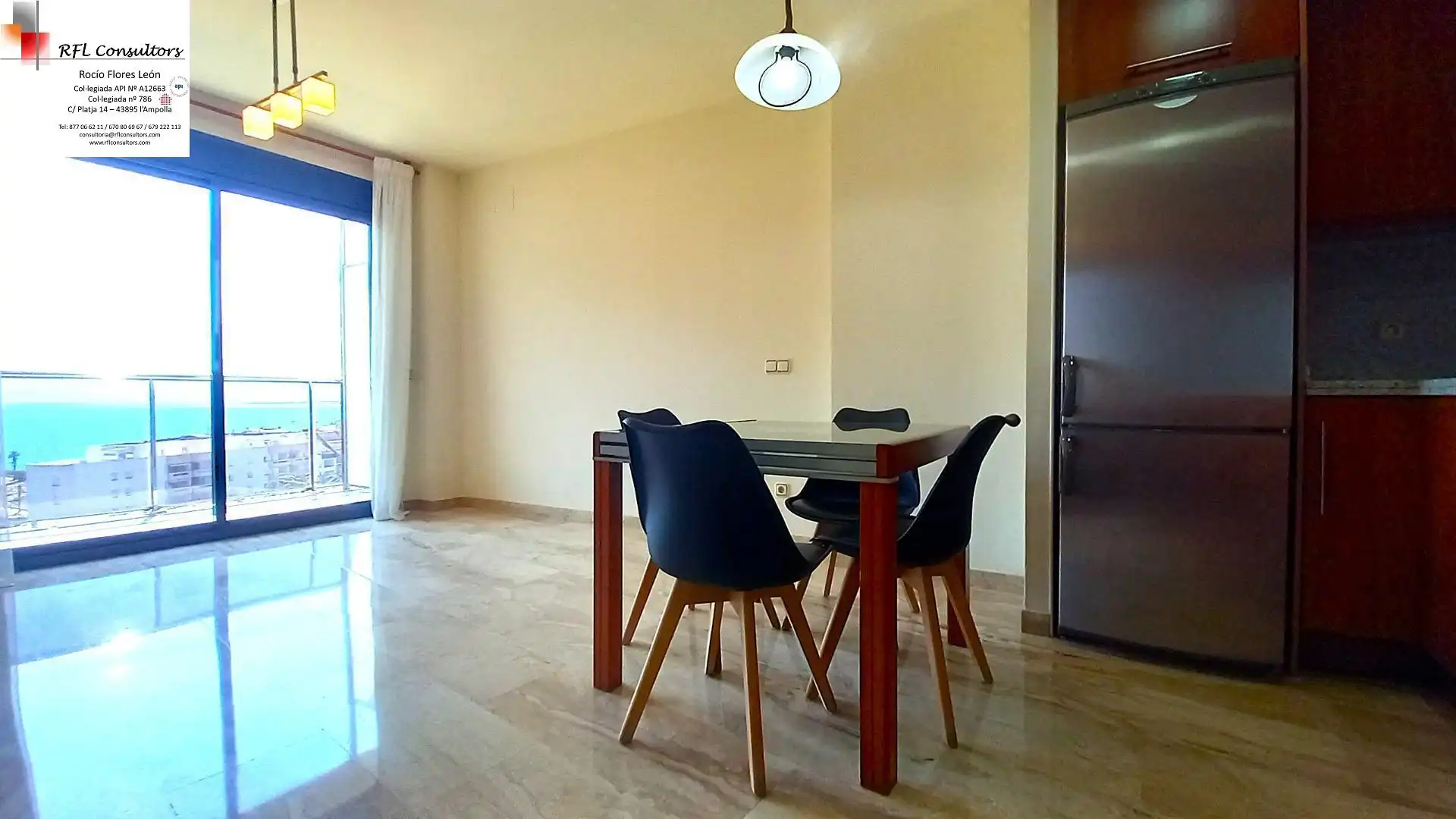 Comedor de Apartamento en venta en L'Ampolla con Terraza, Amueblado y Piscina comunitaria