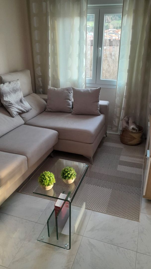 Living room of Flat for sale in Avilés  with Heating, Terrace and Furnished