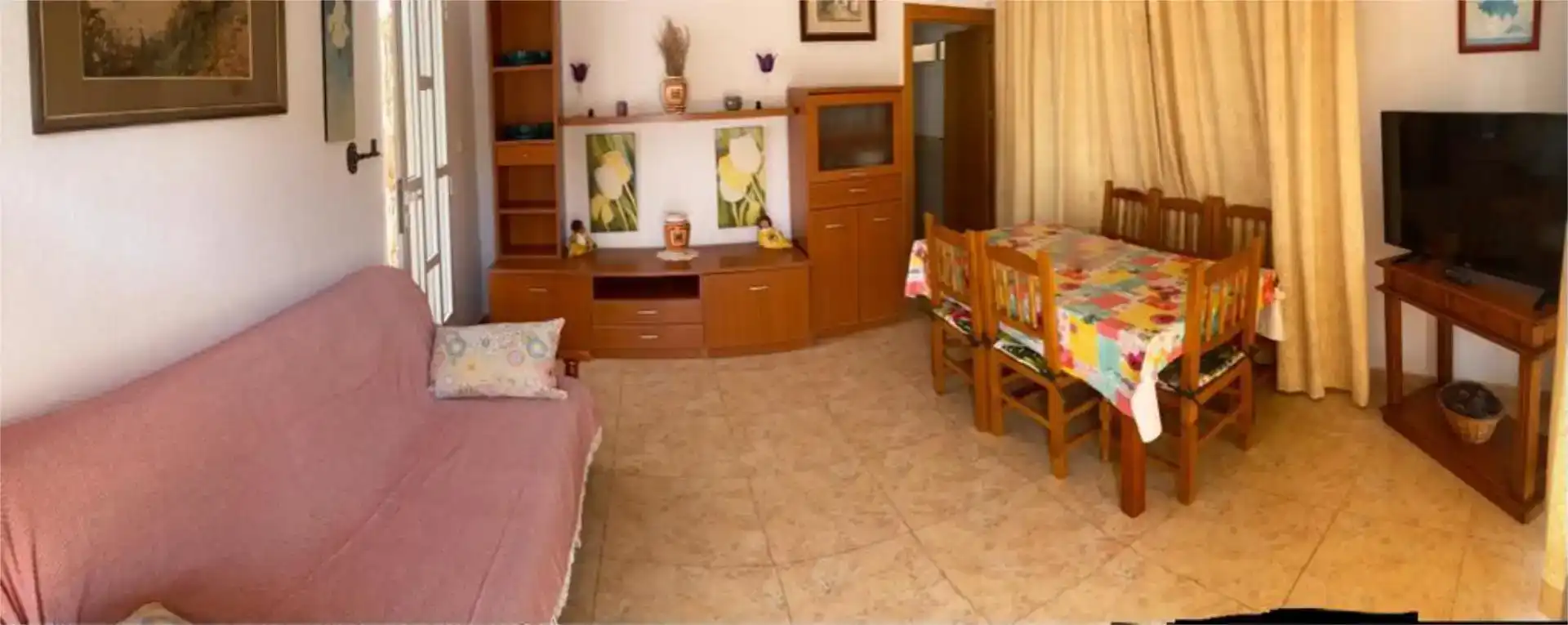 Sala de estar de Casa adosada de alquiler en Mazarrón con Aire acondicionado, Jardín privado y Trastero
