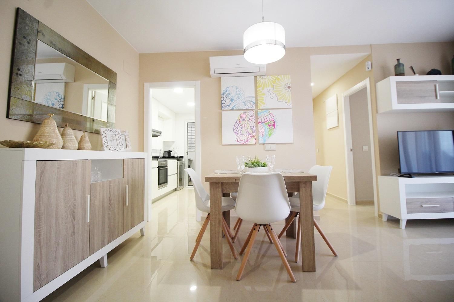Dining room of Apartment for sale in Oropesa del Mar / Orpesa  with Air Conditioner, Private garden and Terrace