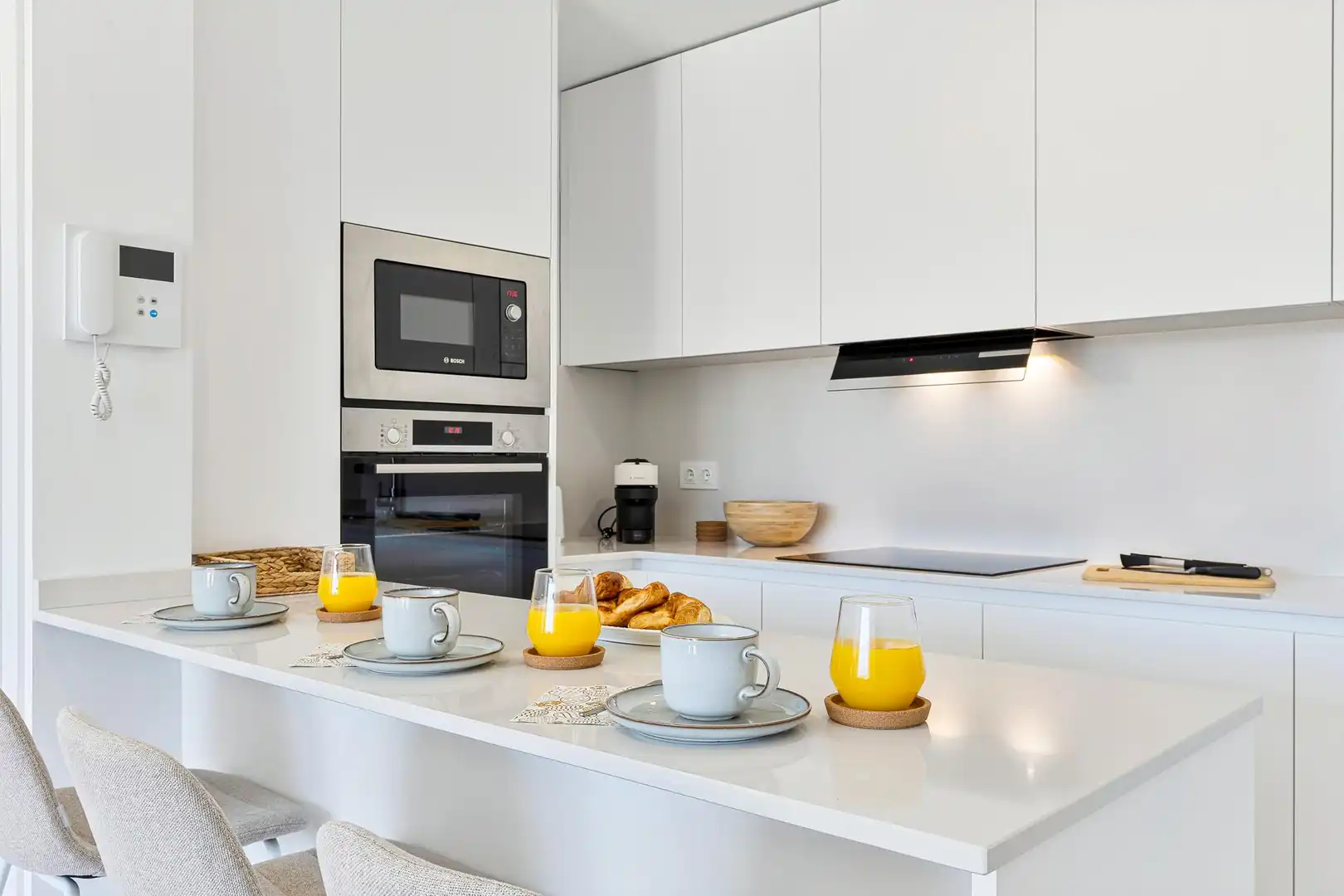 Cocina de Apartamento de alquiler en Mijas con Aire acondicionado, Calefacción y Jardín privado