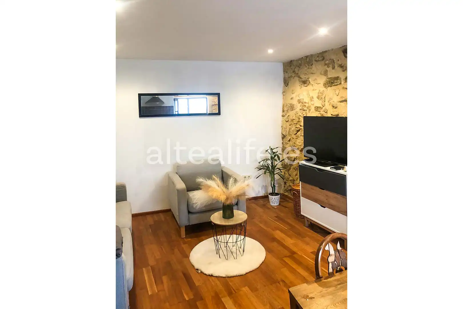 Sala de estar de Casa adosada en venta en Altea con Aire acondicionado, Parquet y Balcón